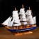 Souvenir ship large "Orpheus", sides blue, white sails, 11 × 80 × 71 cm