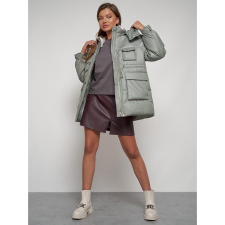 Winter jacket is women, size 44, the color is light green-18
