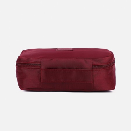 Cosmetic bag with lightning, burgundy color-1