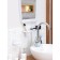 Bathroom set, color white marble