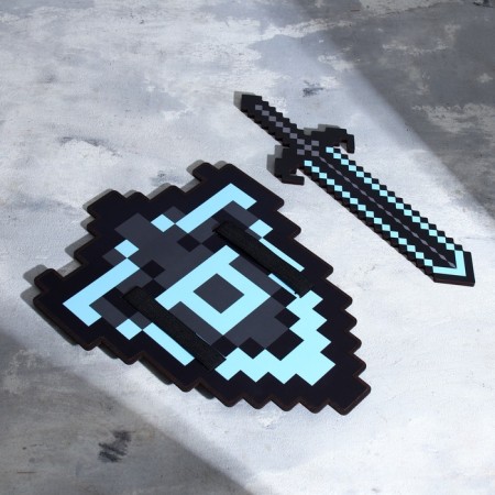 Set of wooden souvenirs "Diamond weapon" shield, sword mix
