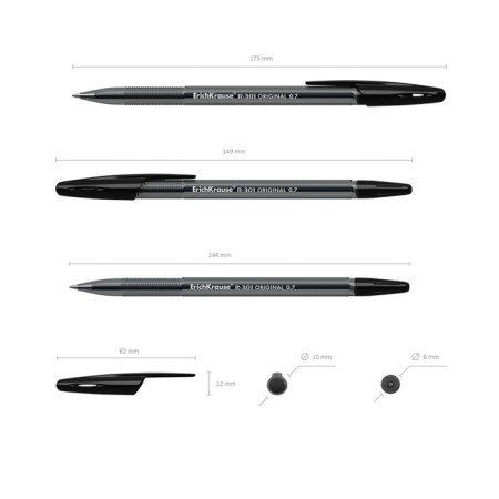 Ballic handle, Erichkrause, R-301 Original Stick, node 0.7 mm, tube, black-1