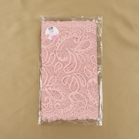Lace elastic fabric, 235 mm × 2.7 ± 0.5 m, pink-beige color-4