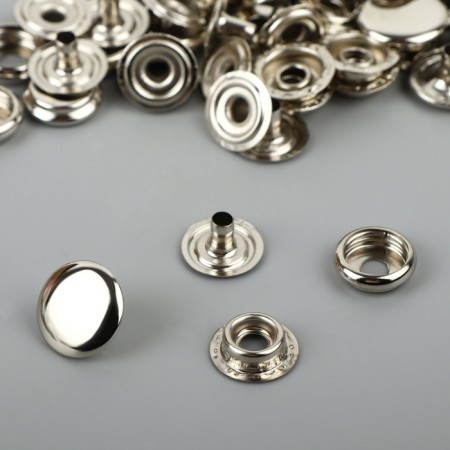 Installation button, omega (o-shaped), iron, d = 15 mm, silver color-1