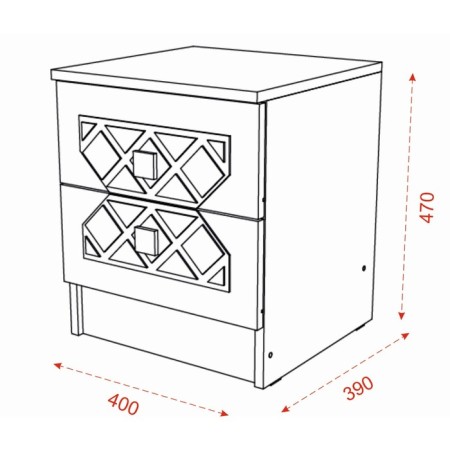 Bedside table Nicole 400x390x470 wenge/light larch-4