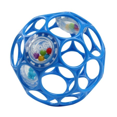 Developing toy Bright Starts, OBALL ball, with a rattle, blue color
