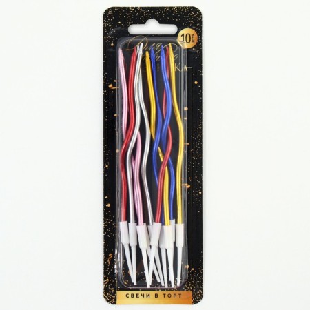 Candles for the cake "For your holiday", multi -colored, 10 pcs.-3
