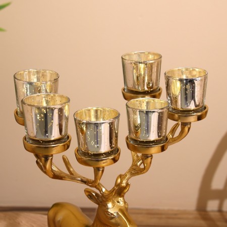 Summary for 6 candles "Deer" aluminum 23x28x41 cm-5