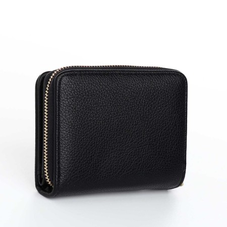 Women's wallet on the button, black color-1