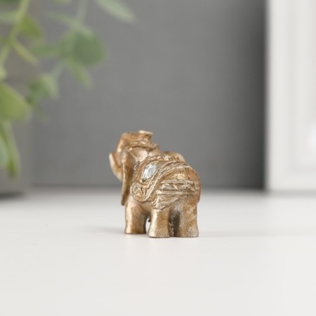 Souvenir Polystone "Elephant with a Flower on the Popon" 3x4x1.5 cm-4