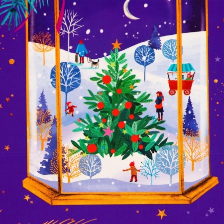 Package Gift New Year Laminated "Light", 23 x 17.8 x 9.8 cm.-1