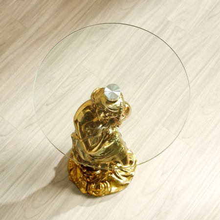 Decorative table "Girl with hair loose hair" gold 38x38x85 cm-4