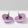Earrings Metal "Heart" Puffy, Pink Color