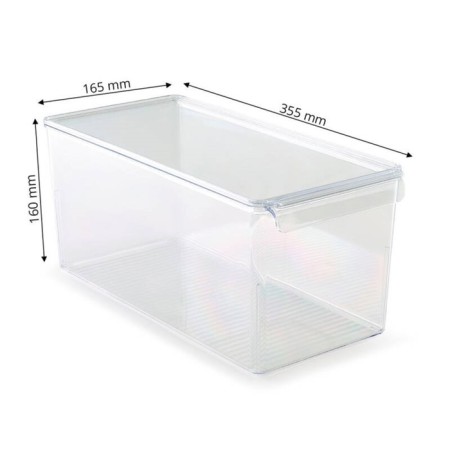 A container with a lid for a refrigerator or a closet 16.5x35.5x16 cm, transparent-1