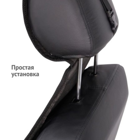 Press on the seat universal Voin Simple, eco -leather+polyester, 1pc, gray-4
