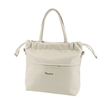 Women's bag B2798-23110, beige color, artificial leather, 32x12x33 cm