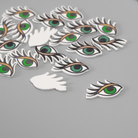 Decor for creativity tree "Green Eyes" set of 20 pcs 2.4x1.5 cm
