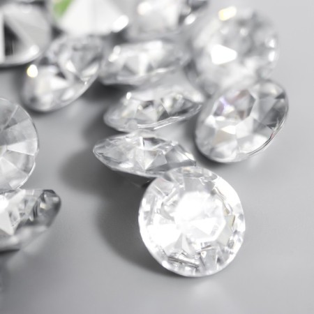 Decor for creativity plastic "Rhinestones. Transparent" set 50 pcs d = 1.2 cm