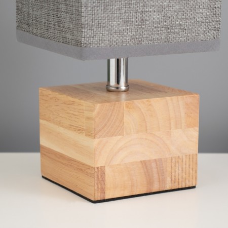 Table lamp "Cube" 1x40W E27 Light wood 11.5x11.5x27cm-4
