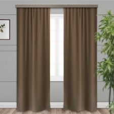 Curtain curtain Witerra matte 135x260cm - 2 pcs, brown, blackout, PE 100%
