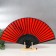 Fan bamboo, textiles h = 23 cm "Sakura branch" red, with a brush