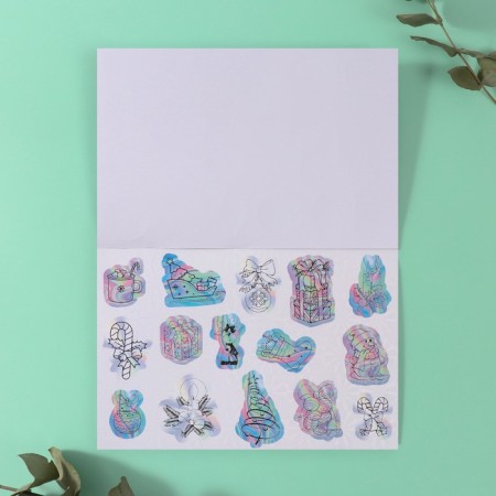 Stickers in the book "New Year's Magic" + 3 background holography 20.7x14 cm-7