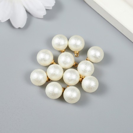Decor for creativity plastic "Pearl rough ball with loop" set 12 pcs d = 1 cm-1