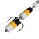 Bait jig flag No. 11, 9 cm, white, yellow, black