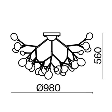 Freya FR5049CL-36G Florencia, 980x980x600 mm ceiling lamp, G4, 36x3W, Color Gold-1