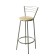 Barring stool "Tall" with a back, silver metallic/milk