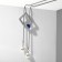 Pendant "Magic" Square and Strazinka, white-blue color in silver, 70 cm