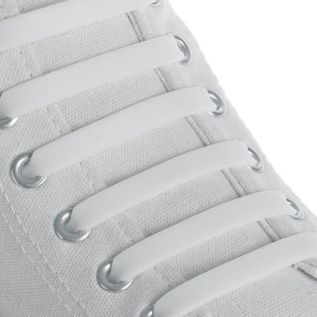 A set of shoes for shoes, 6 pcs, silicone, flat, 13 mm, 9 cm, white color-2