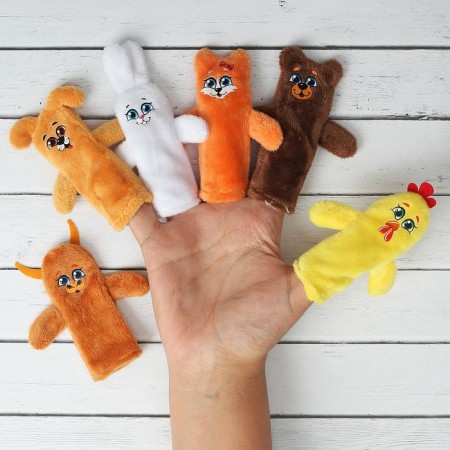 Finger Theater "Hare and Fox", set: 6 characters, script-2