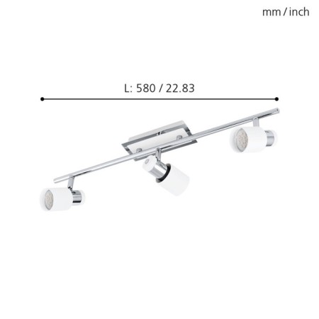 Davida 3x5W lamp LED Chrome 58x10cm-1