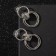 Earrings Metal "Chicago" two rings, silver color