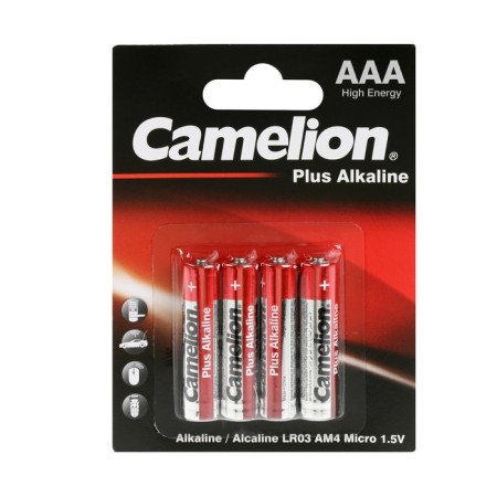 Battery Alkalin Camelion Plus, AAA, LR03-4BL, blister, 4 pcs.