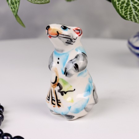 Souvenir "Mouse with keys", gzhel, color