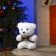 LED figure "Bear with a bow" 12 × 20 × 7 cm, phlock, batteries CR2032x2 (not complete), glow of warm white