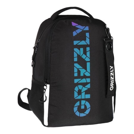 School backpack, 38 x 29 x 16 cm, Grizzly, ergonomic back, black/gray-1
