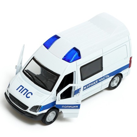 Metal “Police” machine, 1:32, light and sound, inertia, doors open-3