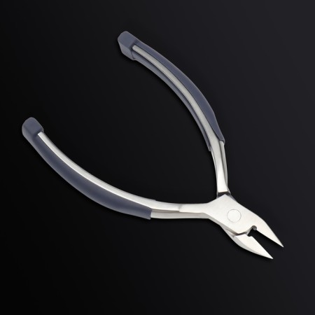 Pedicure nippers “Premium”, hidden spring, rubberized handles, 12.3 cm, blade length - 13 mm, silver/gray color-6