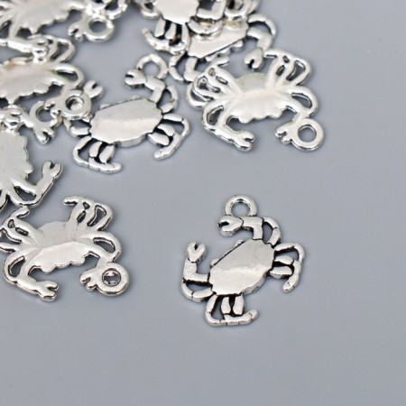 Decor Metal for creativity "Crab sea" silver 2969 2x1.5 cm