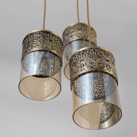 Suspended lamp Citilux "Emir" CL467033, 30x30x120 cm, 3x75W, E27, brown color-2