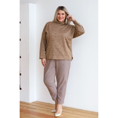 Female trousers, size 58, brown color