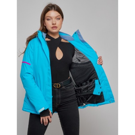 Ski jacket female, size 44, blue color-9