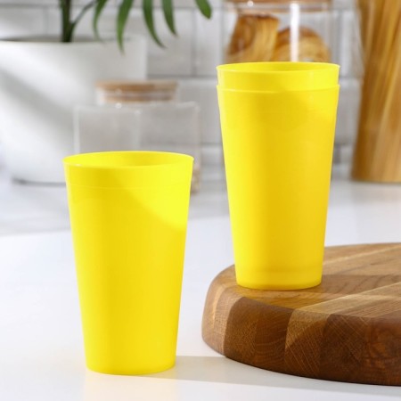 Set of glasses, 3 pcs, 400 ml, yellow color