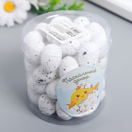Easter “quail egg” set of 50 pcs white 1.8x2.5 cm, 8x8x8 cm-2
