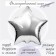 Foil ball 30 ", star, silver color