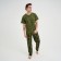 Home costume (T -shirt, trousers) male, green color, size 48