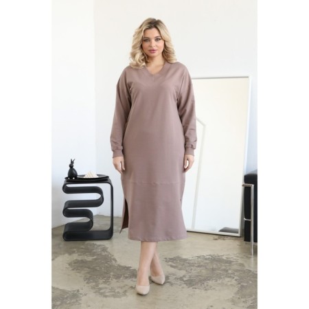 Women's dress, size 48, beige color-16